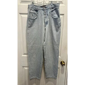 LA Blues Vintage High Rise Embroidered Floral Pocket Womens‎ Size 16 Light Blue